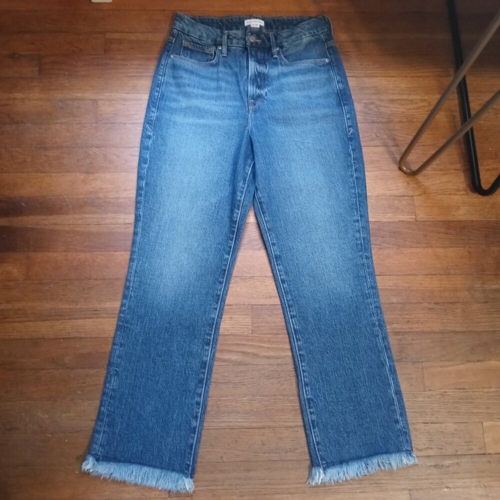 GOOD AMERICAN good boy high rise straight jeans 28" inseam in indigo084 (2/26)